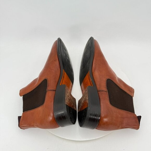 Maison Forte Men Size 11M Brown leather Side Elastic Chelsea Boot - Picture 6 of 12